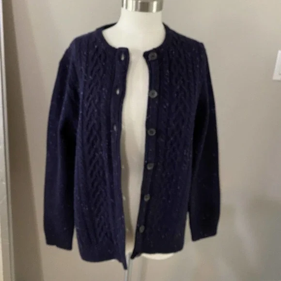 BROOKS BROTHERS Saxxon Wool Cardigan Womens SZ XL Blue NWT MSRP $298.00